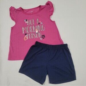 Carters Size 3t Pink Graphic Tee and Navy Shorts Set
